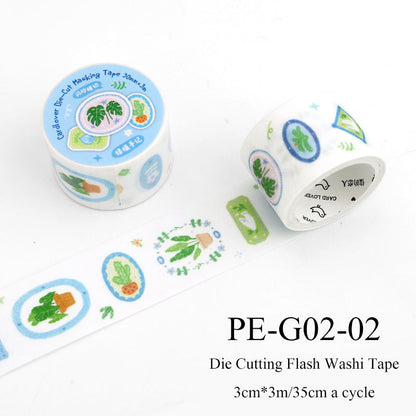 Plant Diary Notes Series Die Cutting Flash Washi Tape