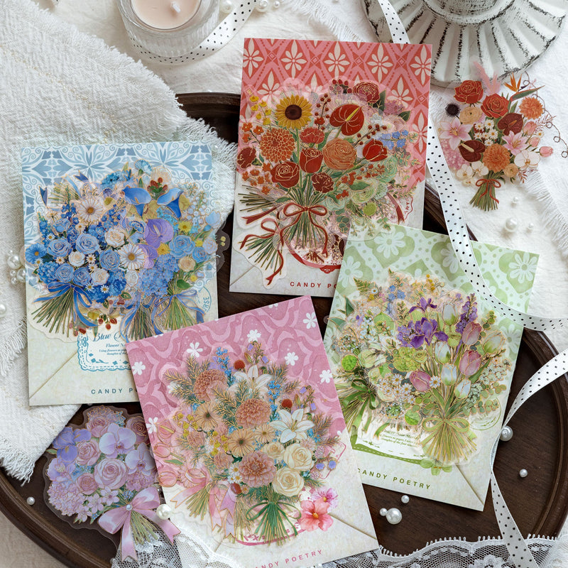 Floral Notes Story Series Sticker featuring floral designs for journaling, scrapbooking and collage