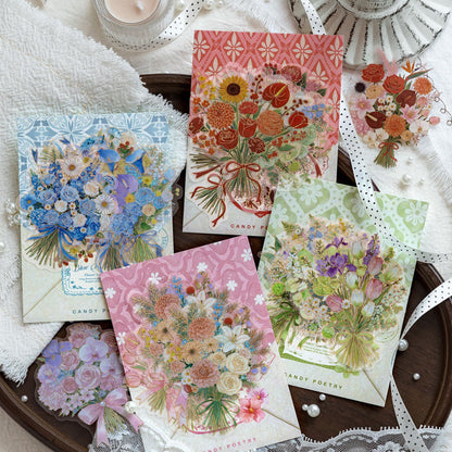 Floral Notes Story Series Sticker featuring floral designs for journaling, scrapbooking and collage