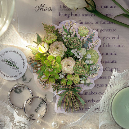 Floral Notes Story Series Sticker featuring floral designs for journaling, scrapbooking and collage