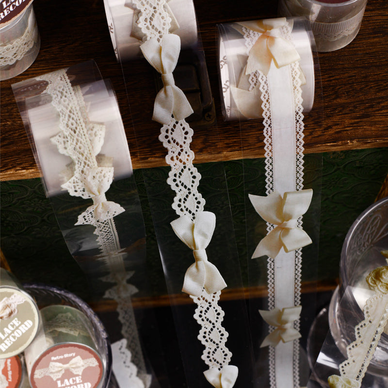 Lace Record Series PET Tape featuring lace designs for journaling, scrapbooking and collage