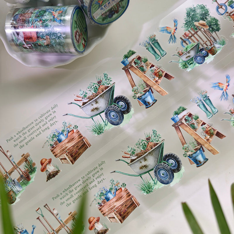 Whole Roll 6cm*3m Green Fields Die Cutting PET Tape