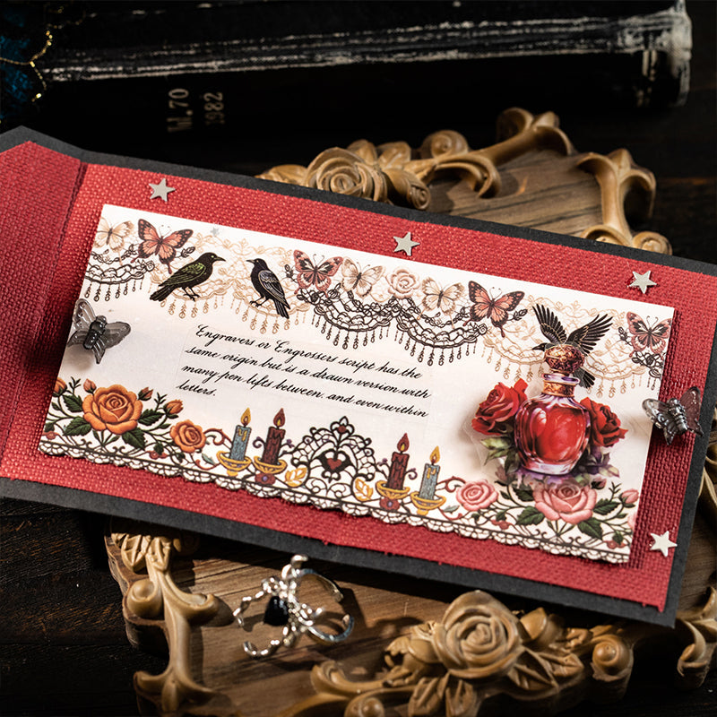 Woven Gothic Lace Series PET Tape featuring lace designs for journaling, scrapbooking and collage