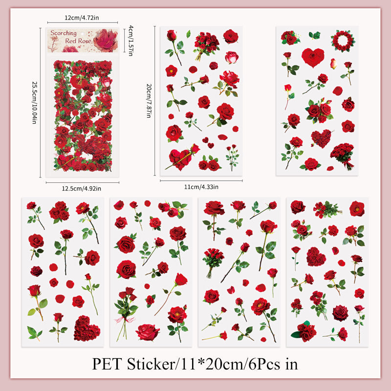 Scorching Red Rose Sticker
