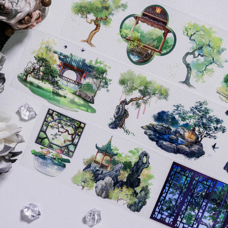 7.5cm*90cm Summer Garden PET Tape featuring garden, and summer designs for journaling, scrapbooking and collage
