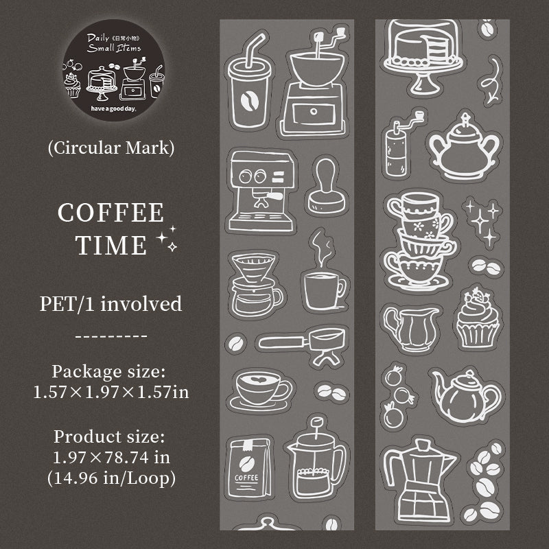 Daily Essentials Series Die Cutting Silver Stamping PET Tape