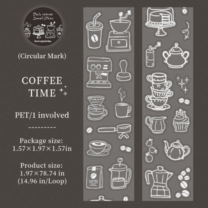 Daily Essentials Series Die Cutting Silver Stamping PET Tape