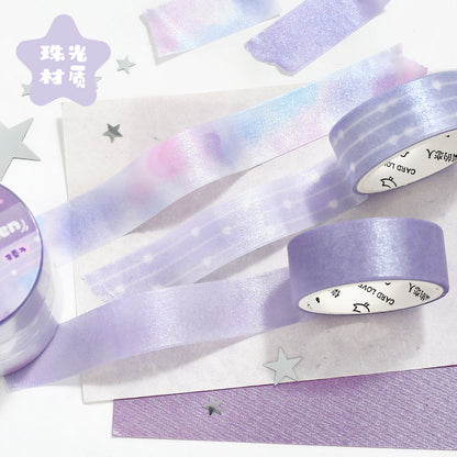 Soft Candy Diary Series Pearly Lustre Washi Tape Set featuring pearl designs for journaling, scrapbooking and collage