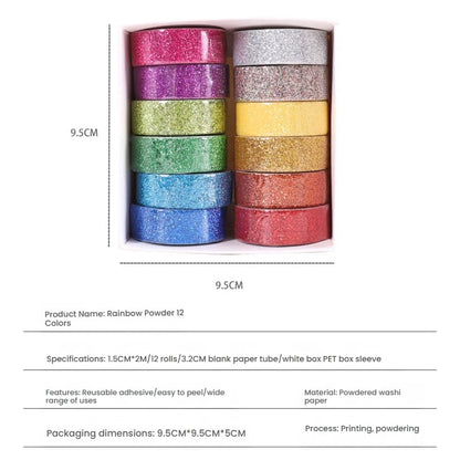 Flash Powder Washi Tape Set for journaling, scrapbooking and collage