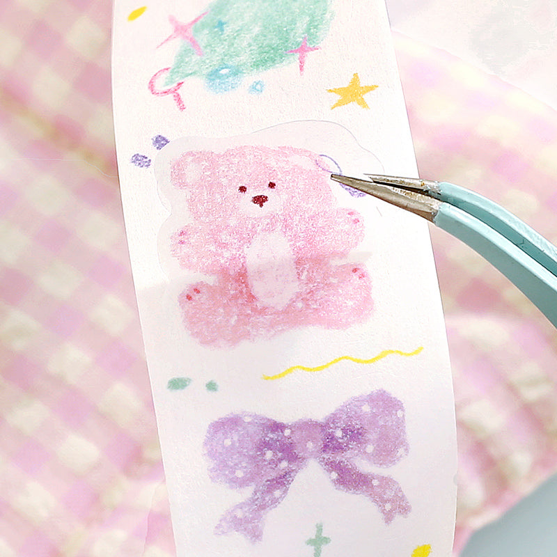 Wonderful Coloring Fun Series Die Cutting Washi Tape featuring color designs for journaling, scrapbooking and collage