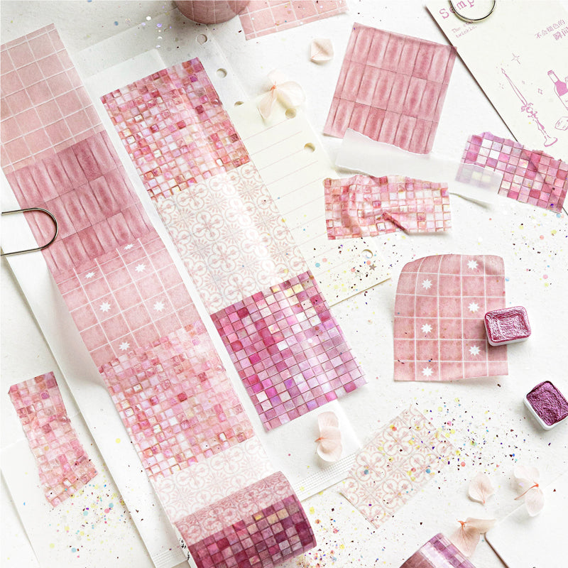 Lijiu Color Brick Series Washi Tape featuring color designs for journaling, scrapbooking and collage