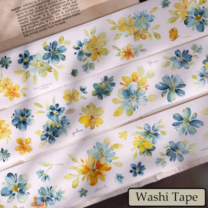 Ruban adhésif washi/PET Collect Blue pour découpage, 4,5 cm × 125 cm