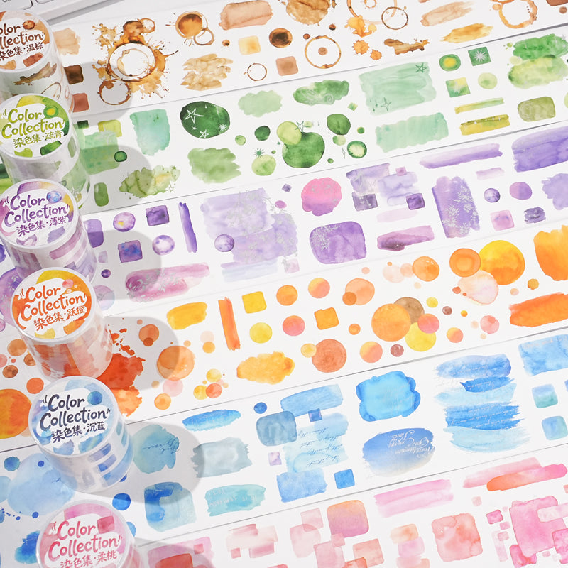 Dyeing Collection Series Die Cutting Washi Tape for journaling, scrapbooking and collage