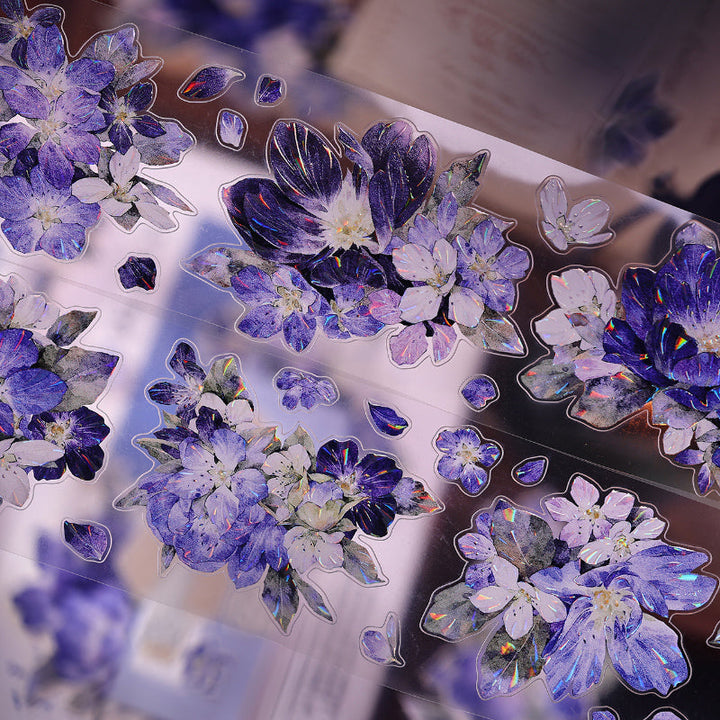 Blue island flower Die-Cutting Washi Tape - Sample 150cm