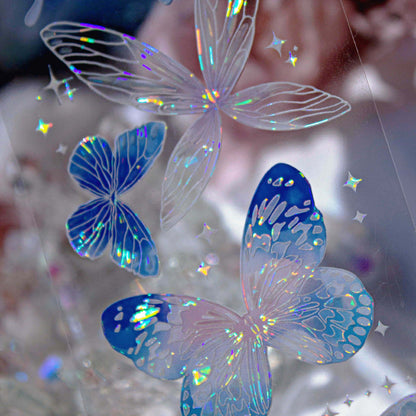 6cm*100cm Hyaline Feather Shell Light PET Tape featuring light designs for journaling, scrapbooking and collage