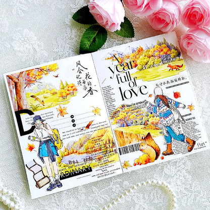 Whole Roll 6.5cm*5m In the forest area Die Cutting Washi/PET/Fog PET Tape featuring forest designs for journaling, scrapbooking and collage