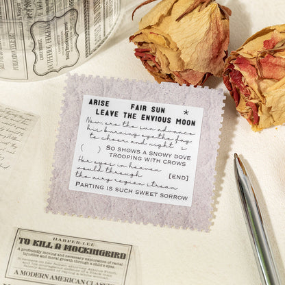 Textual Theatre Series PET Tape for journaling, scrapbooking and collage