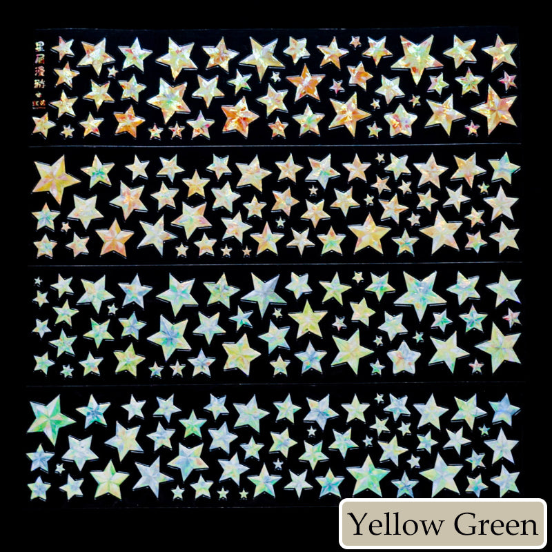 Whole Roll 6cm*5m Star Dust Wandering Die Cutting Shell Light PET Tape