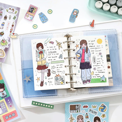 Neon Era Series Sticker Book featuring book designs for journaling, scrapbooking and collage