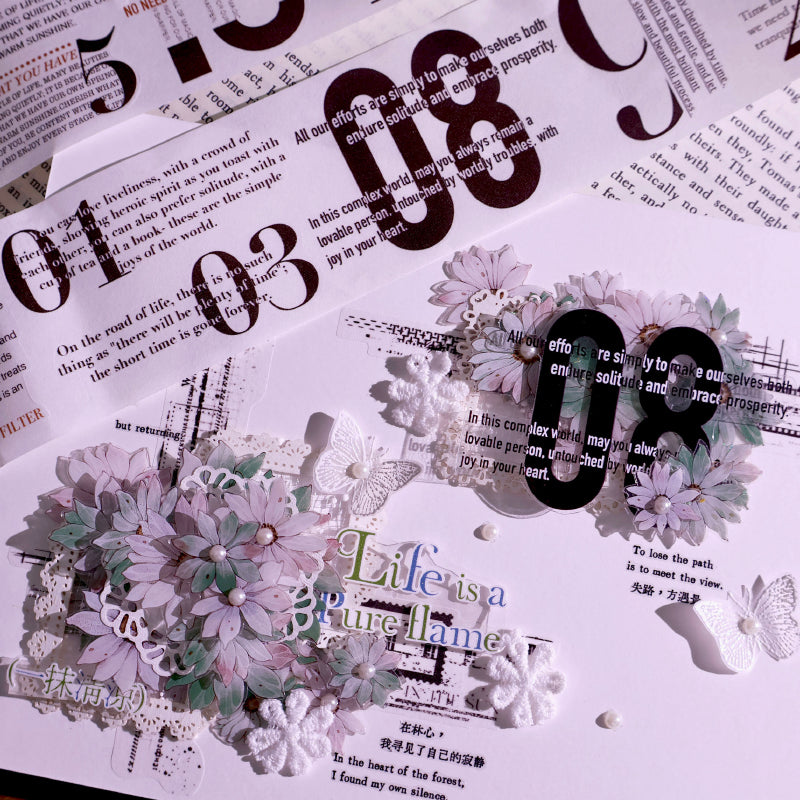 5cm*100cm Figure Saying Die Cutting Washi/PET Tape for journaling, scrapbooking and collage