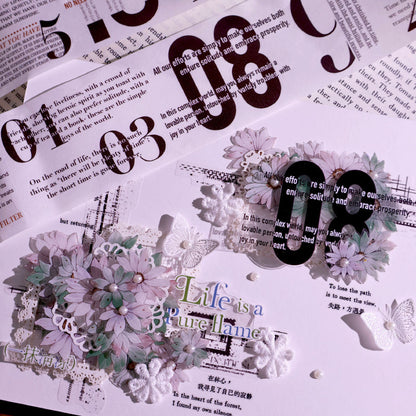 5cm*100cm Figure Saying Die Cutting Washi/PET Tape for journaling, scrapbooking and collage