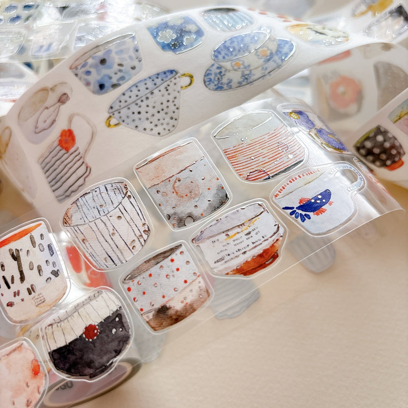 Whole Roll 5cm*5m One Cup Die Cutting Silver Stamping Washi/PET/Fog PET Tape