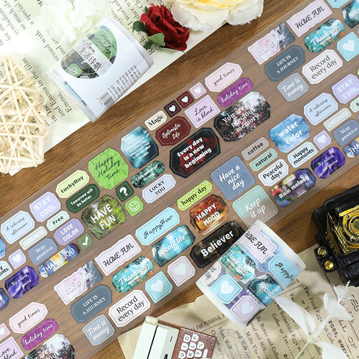 Life Poem Die Cutting Fog PET Tape for journaling, scrapbooking and collage