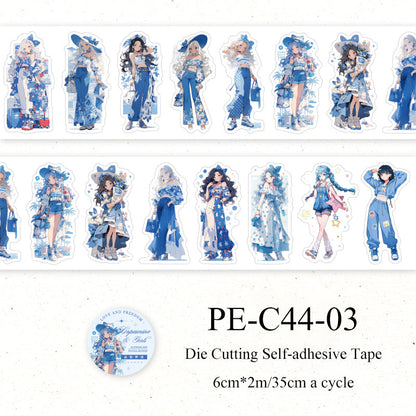Dopamine girl Series Die Cutting Self-adhesive Tape