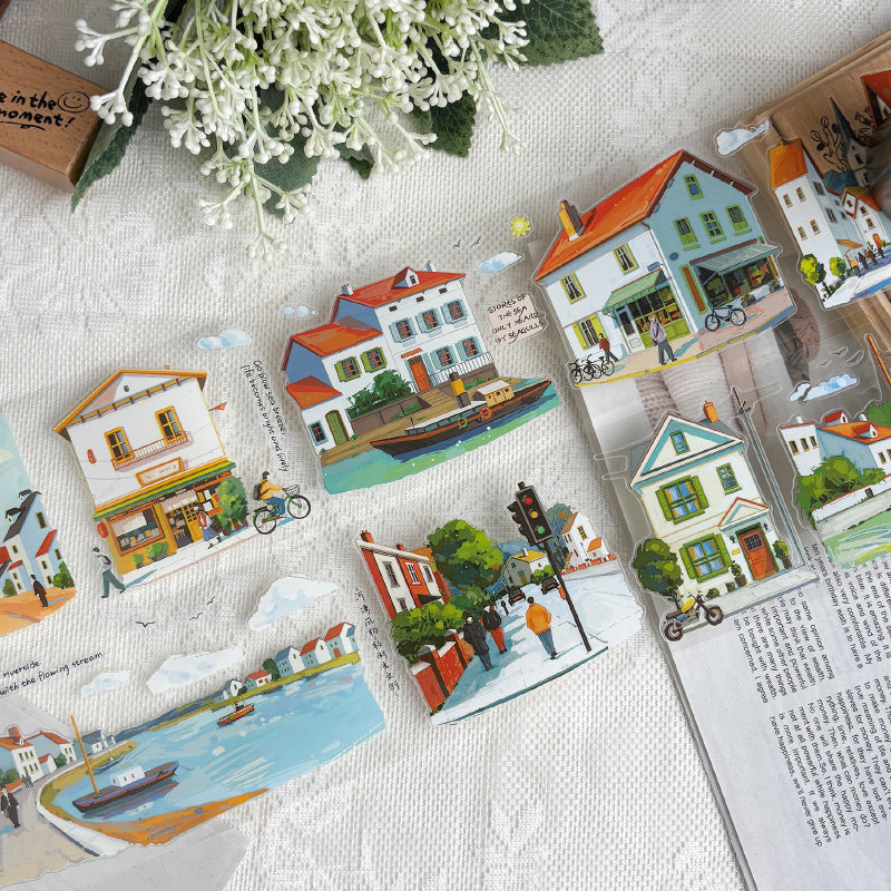 7cm*100cm River Bend Scenery Die Cutting Washi/PET Tape