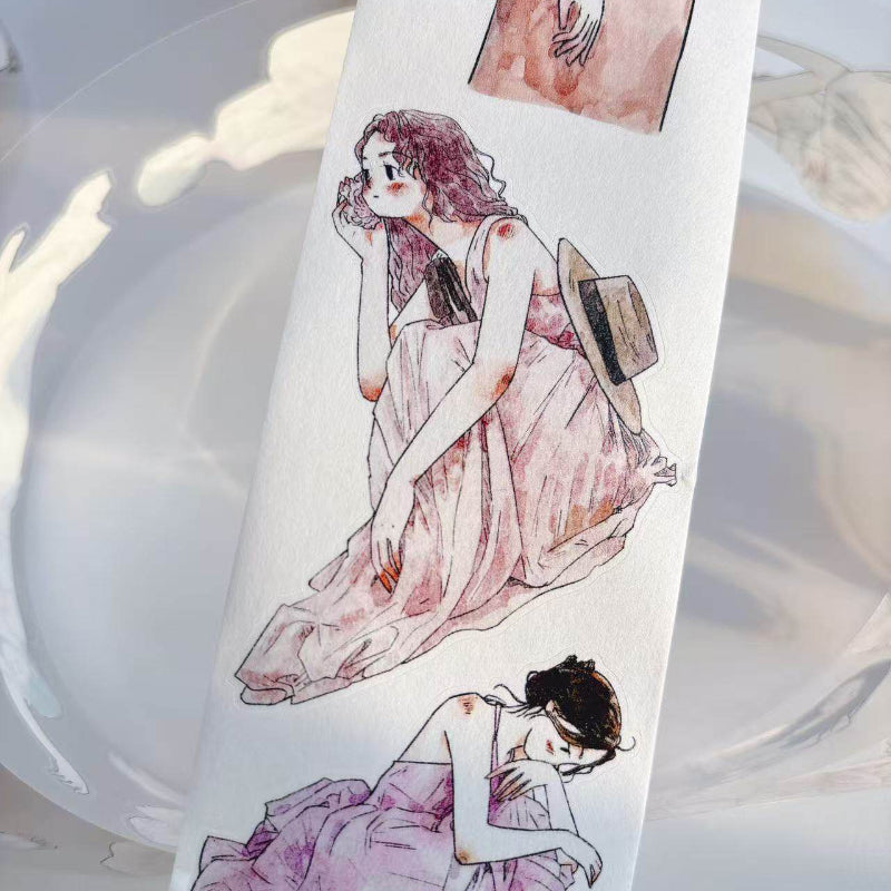 Whole Roll 5.5cm*10m Solitary Living Period Die Cutting Washi/PET/Fog PET Tape for journaling, scrapbooking and collage