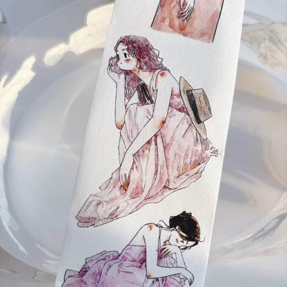 Whole Roll 5.5cm*10m Solitary Living Period Die Cutting Washi/PET/Fog PET Tape for journaling, scrapbooking and collage