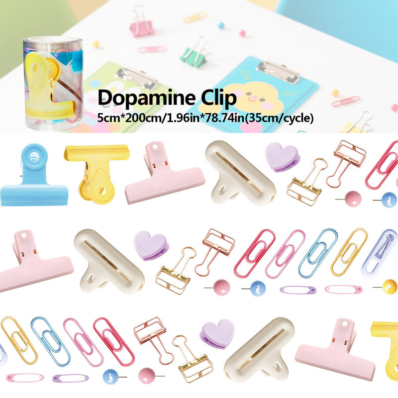 Dopamine clip Die Cutting PET Tape for journaling, scrapbooking and collage