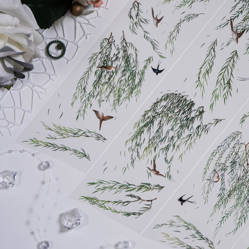 6.5cm*100cm Willow branches PET Tape for journaling, scrapbooking and collage