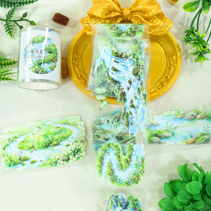 Stream Whispers Among The Rocks PET Tape for journaling, scrapbooking and collage