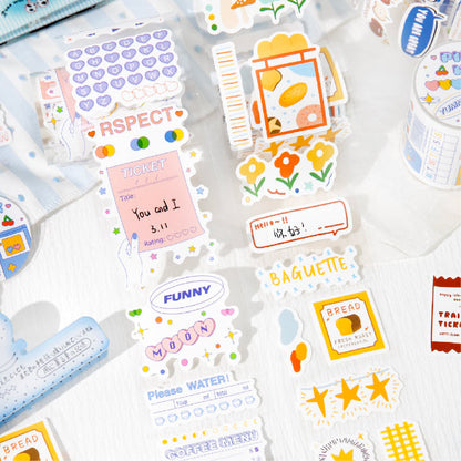 Half sugar market series Die Cutting Self-adhesive Tape for journaling, scrapbooking and collage