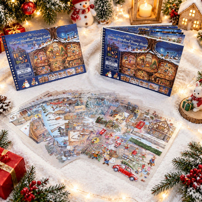 Winter Woodland Bunny Realm 3D Sticker Book featuring book designs for journaling, scrapbooking and collage