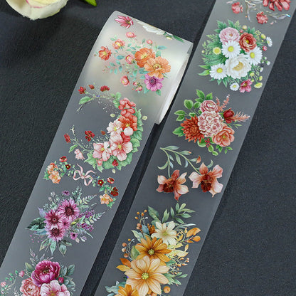 Warm Toned Floral Painting Shell Silver Fog PET Tape