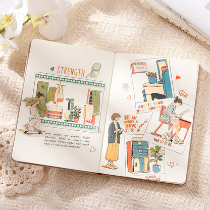 Energizing Vacation Series Sticker Book featuring cat, and book designs for journaling, scrapbooking and collage