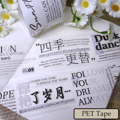 Whole Roll 5cm*5m Between the lines Die Cutting Washi/PET Tape