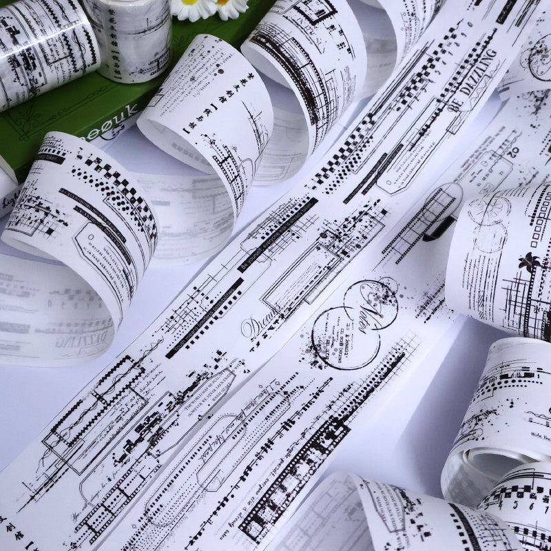 Whole Roll 5cm*5m Lines and frames Die Cutting Washi/PET Tape for journaling, scrapbooking and collage