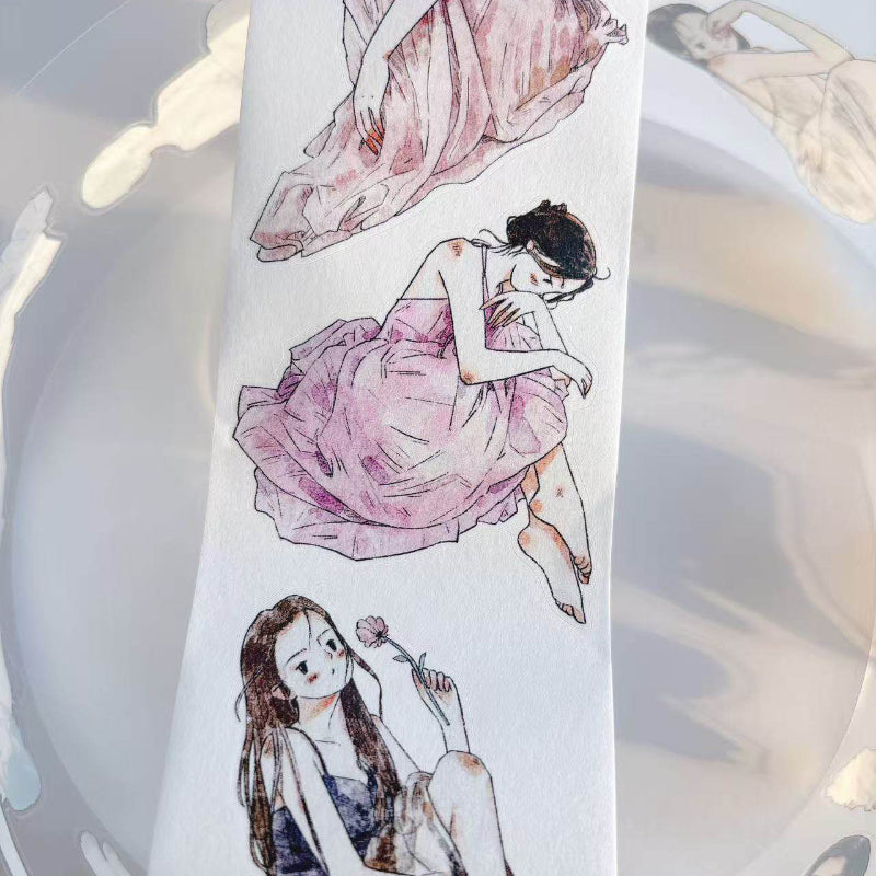 5.5cm*333cm Solitary Living Period Die Cutting Washi/PET/Fog PET Tape for journaling, scrapbooking and collage