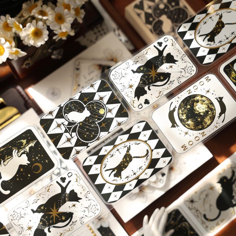 4.5cm*100cm Star Brand Diary Die Cutting Gold Stamping Washi/PET Tape featuring old, gold, and star designs for journaling, scrapbooking and collage