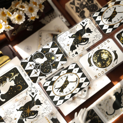 4.5cm*100cm Star Brand Diary Die Cutting Gold Stamping Washi/PET Tape featuring old, gold, and star designs for journaling, scrapbooking and collage