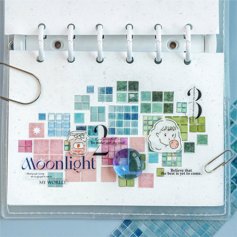 Lijiu Color Brick Series Washi Tape featuring color designs for journaling, scrapbooking and collage