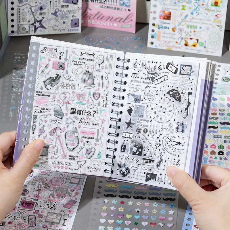 Dream Island Sequel Series Sticker Book featuring dream, book, and island designs for journaling, scrapbooking and collage
