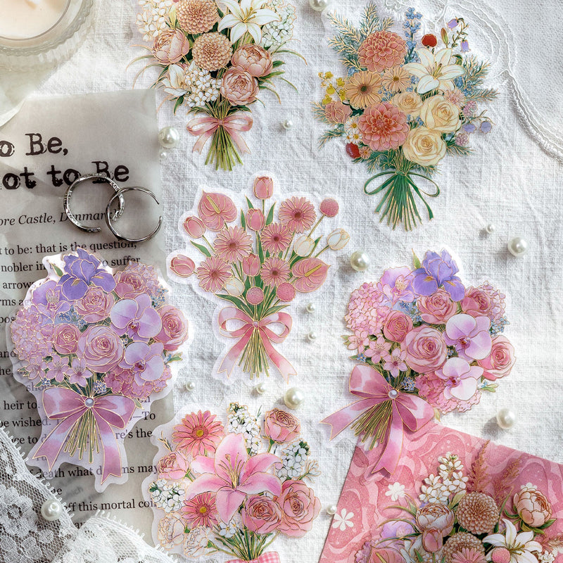 Floral Notes Story Series Sticker featuring floral designs for journaling, scrapbooking and collage