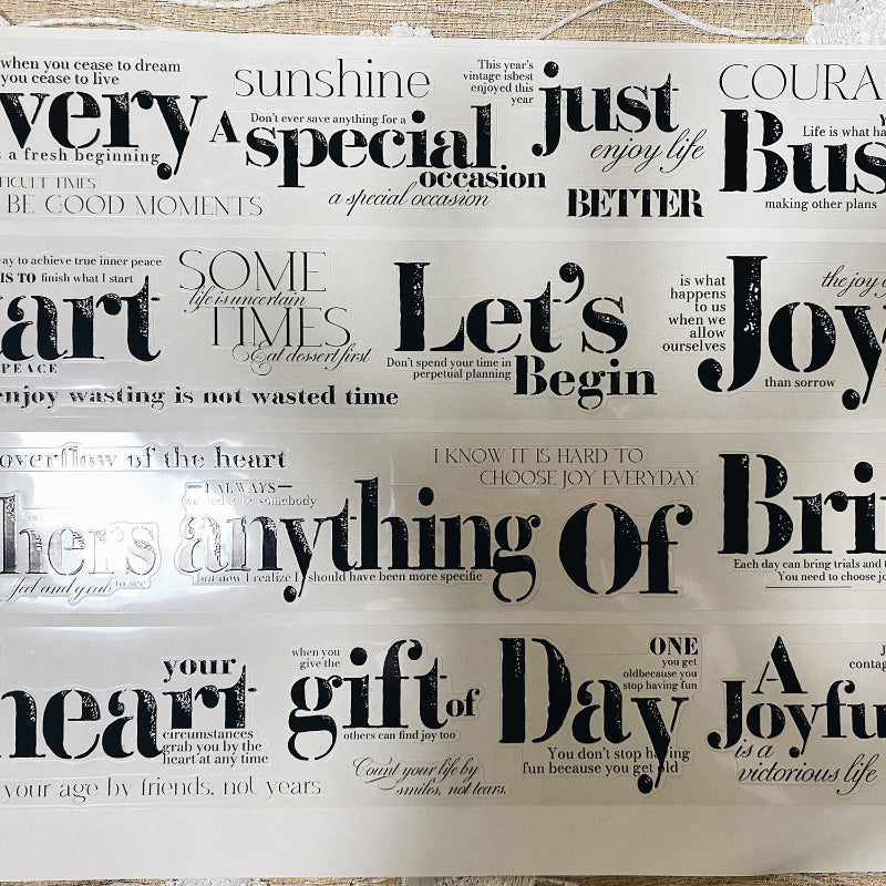 4.5cm*250cm Happy Quotes Die Cutting PET Tape for journaling, scrapbooking and collage