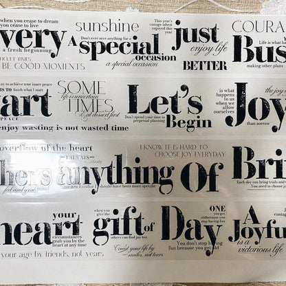 4.5cm*250cm Happy Quotes Die Cutting PET Tape for journaling, scrapbooking and collage