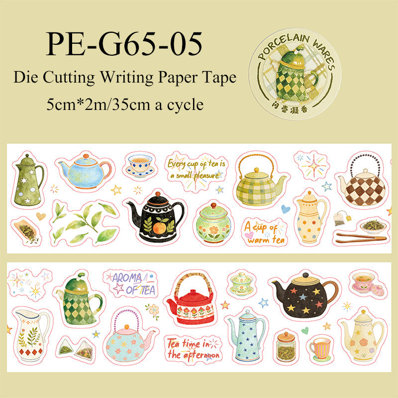 Porcelain Object Series Die Cutting Writing Paper Tape