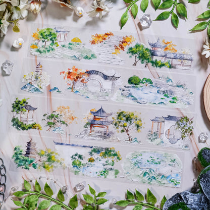 Whole Roll 5.5cm*5m Spring is in full bloom PET Tape featuring spring designs for journaling, scrapbooking and collage